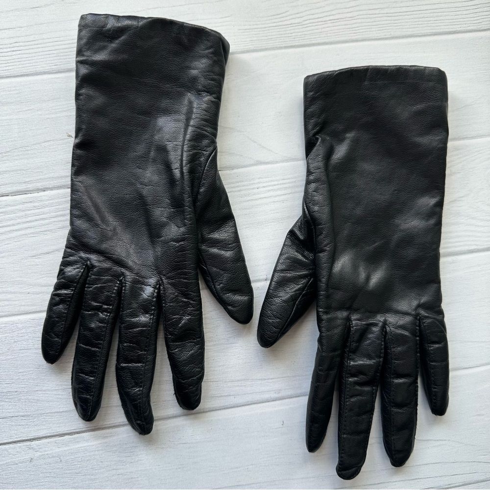 Women’s Black Leather Gloves Sz M
